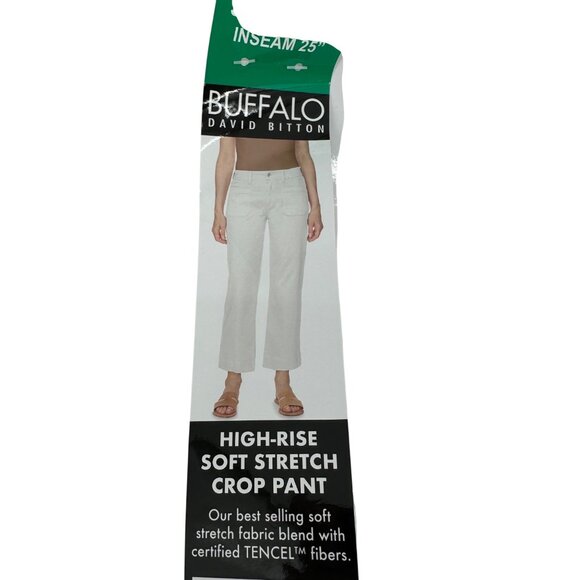 NWT Buffalo Brigette High-Rise Soft Stretch White Crop Pants Size 12/32 - Picture 11 of 12